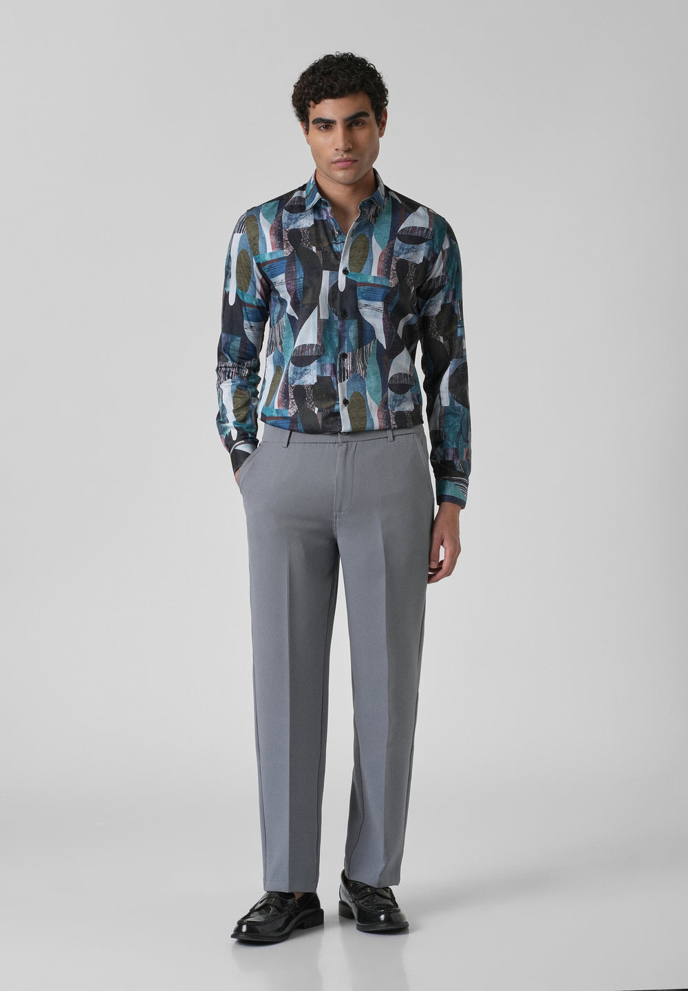 Blue Abstract Print Shirt