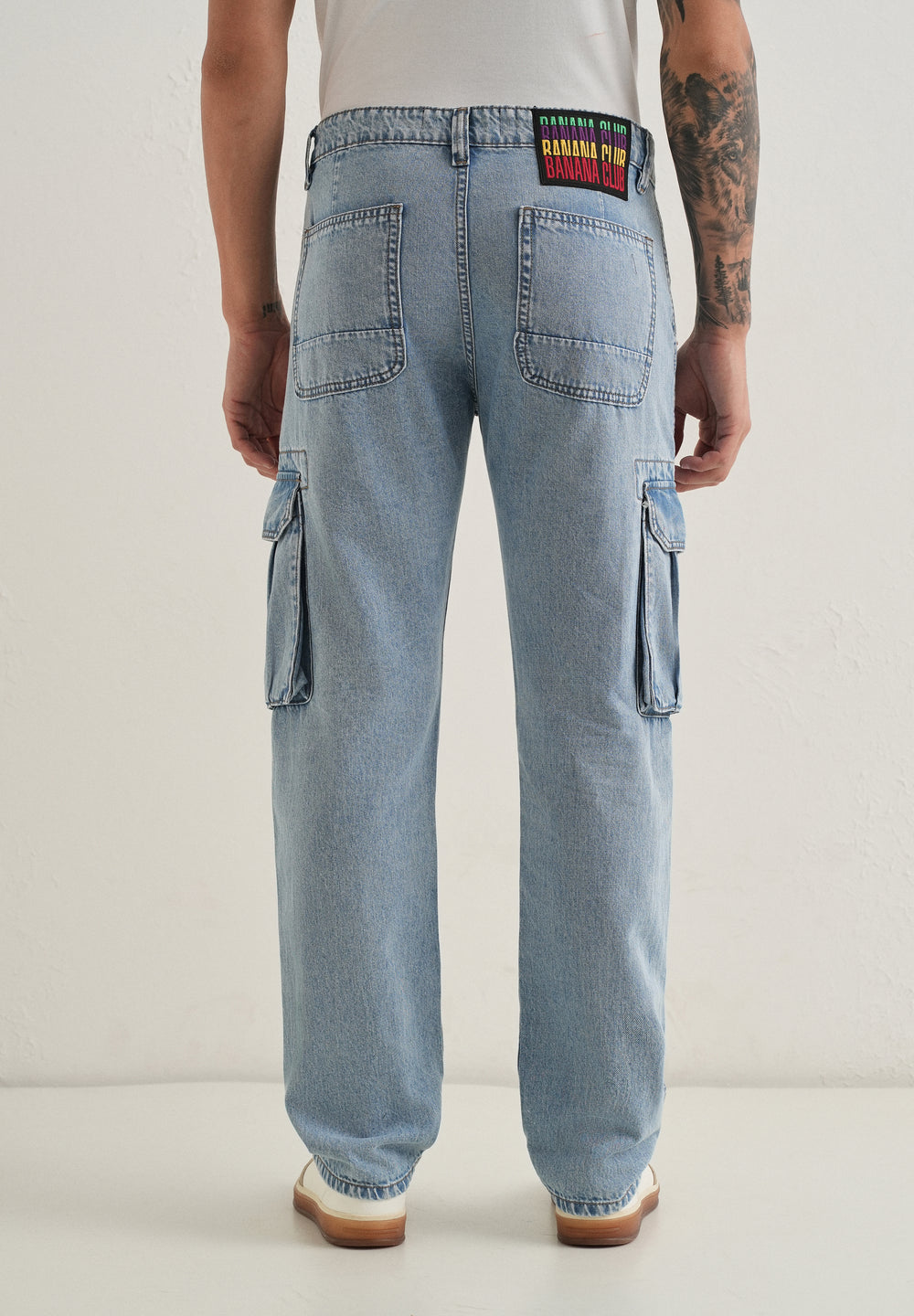 Blue Baggy Cargo Denim