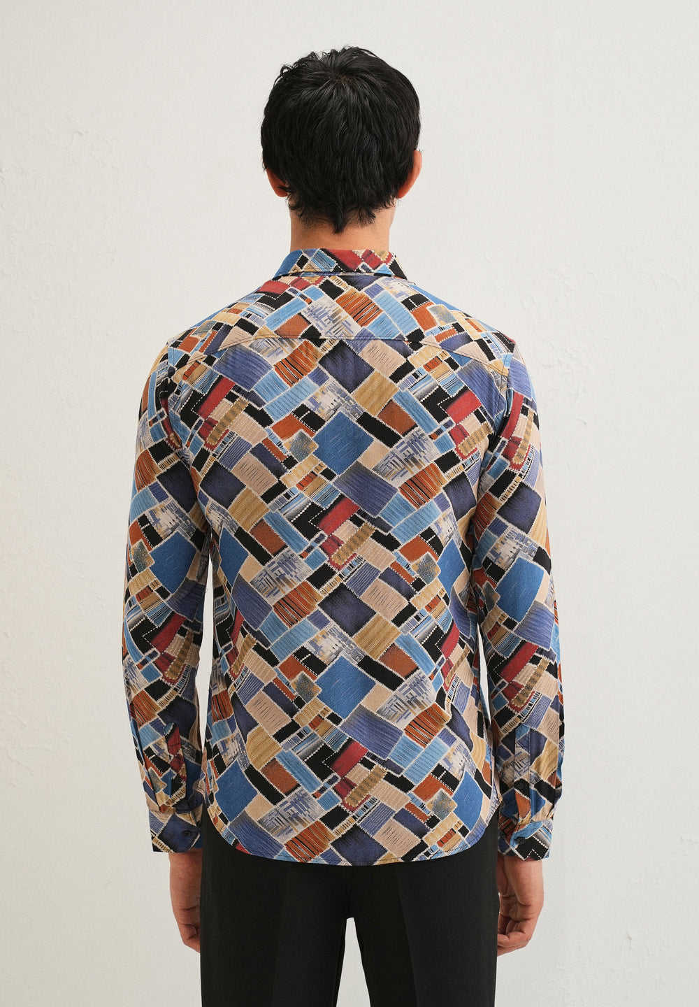 Blue Block Feather Shirt