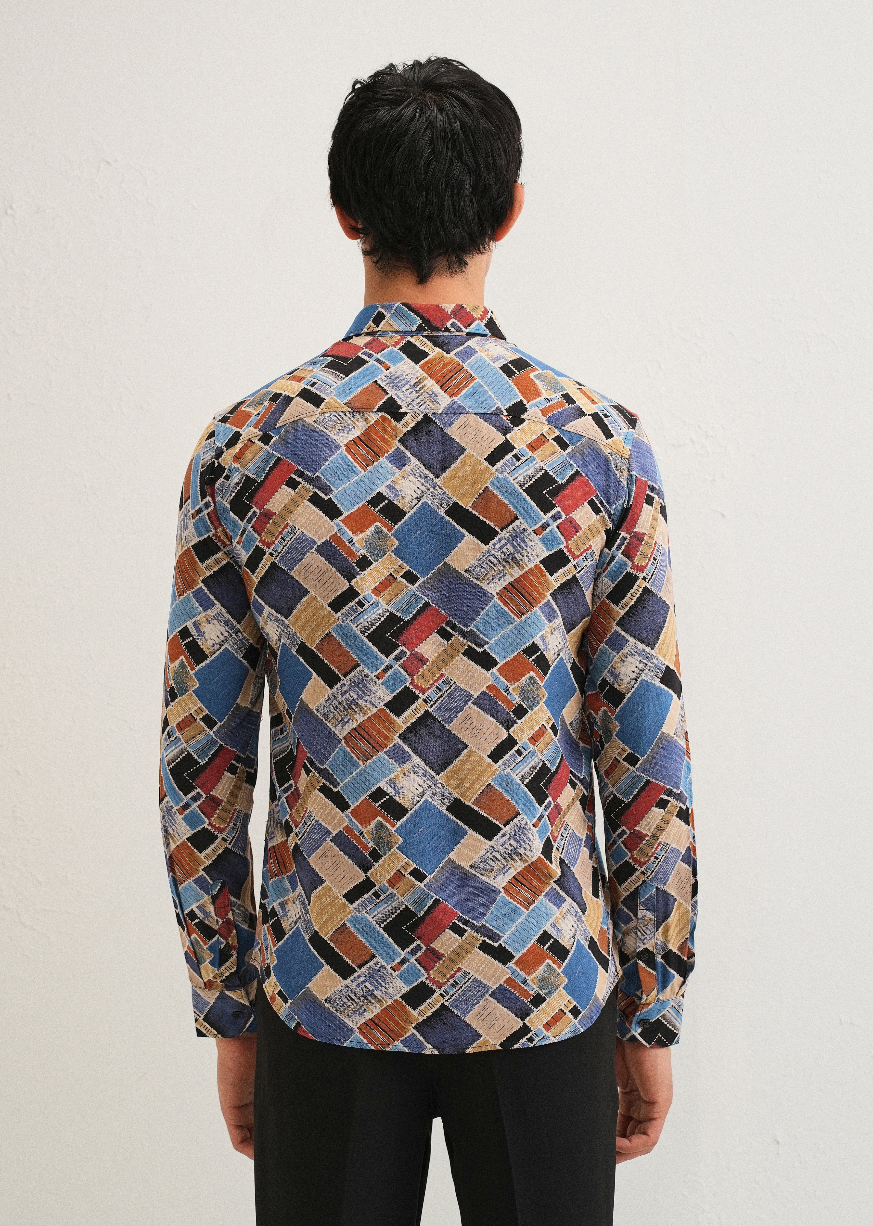 Blue Block Feather Shirt