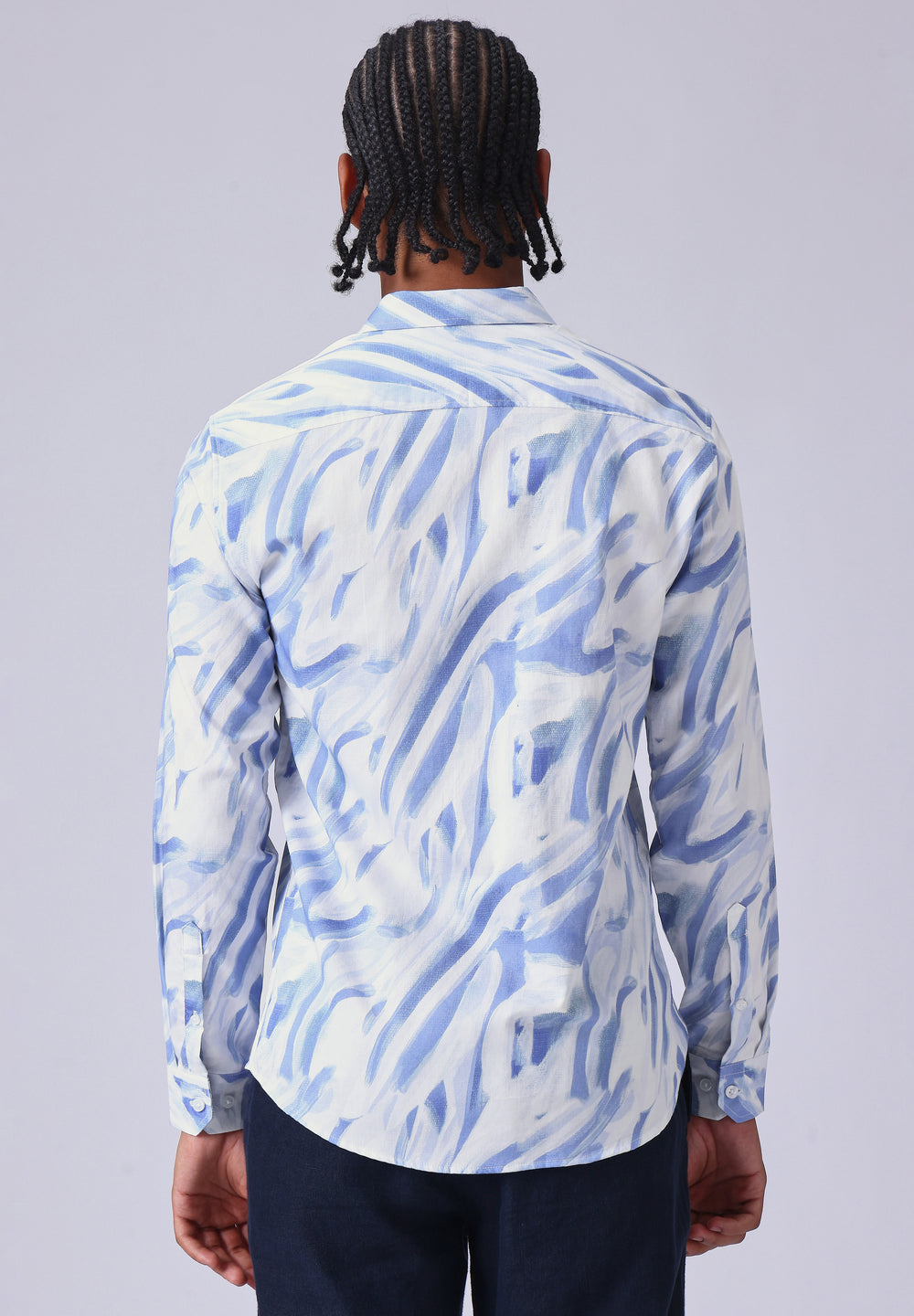 Blue Brushstroke Print Shirt