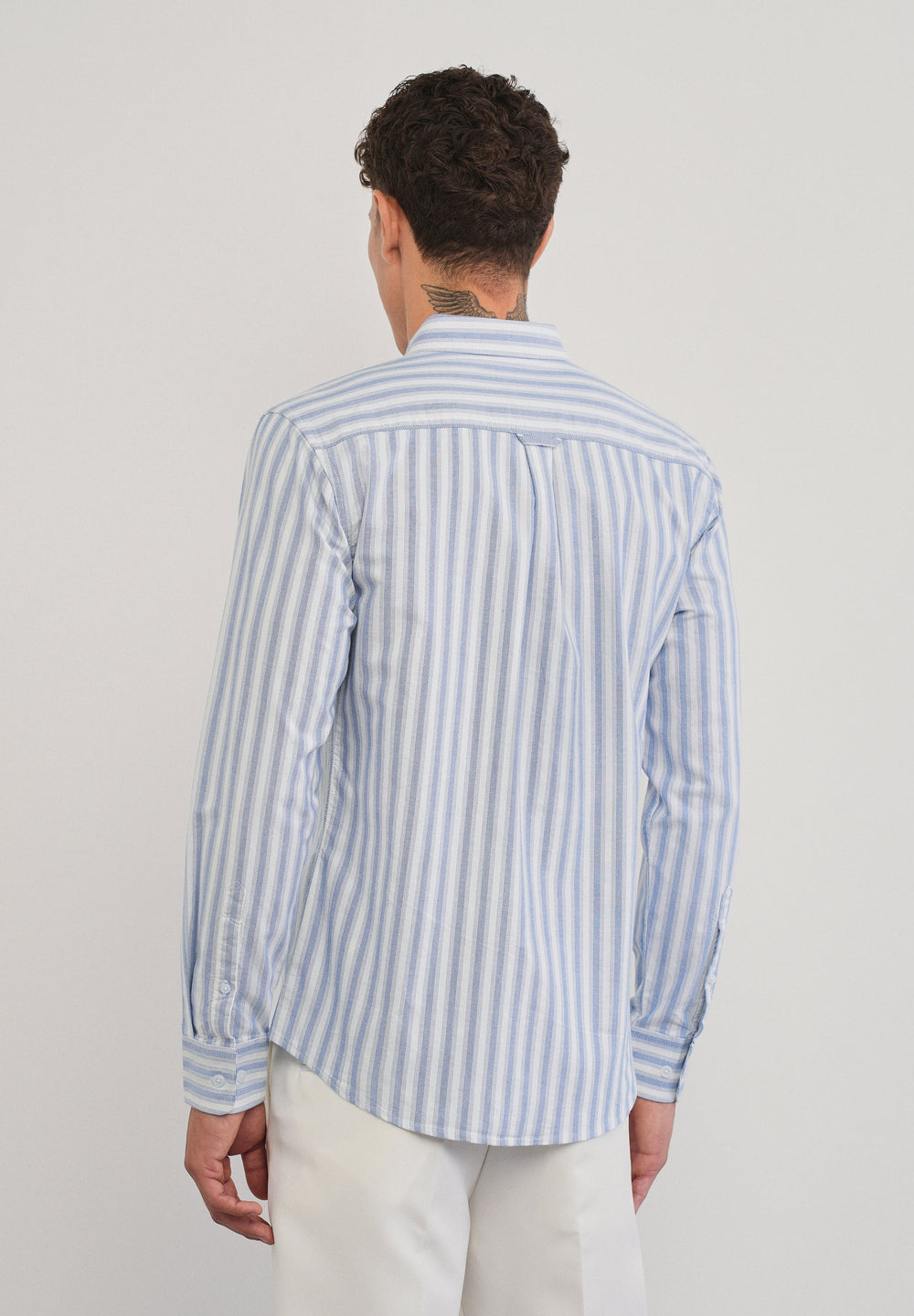 Blue Classic Cotton Stripe Shirt