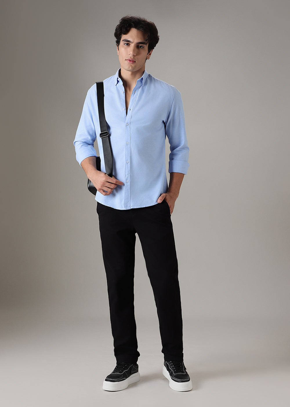 Blue Elbow Patch Oxford Shirt