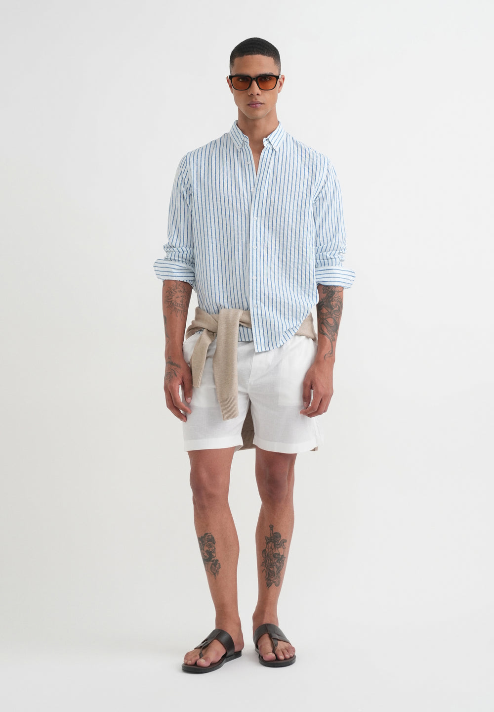 Blue Cotton Stripe Shirt