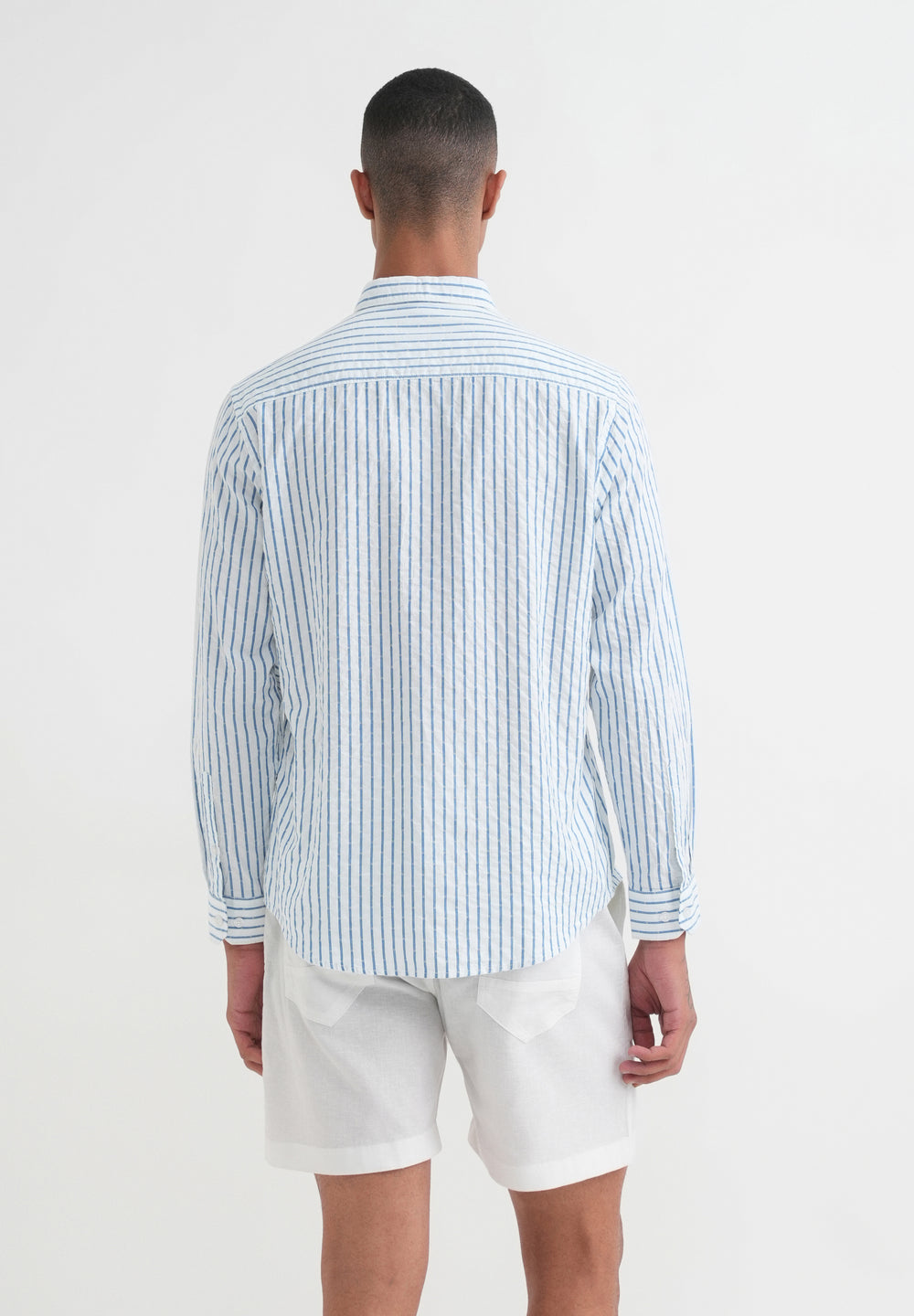 Blue Cotton Stripe Shirt