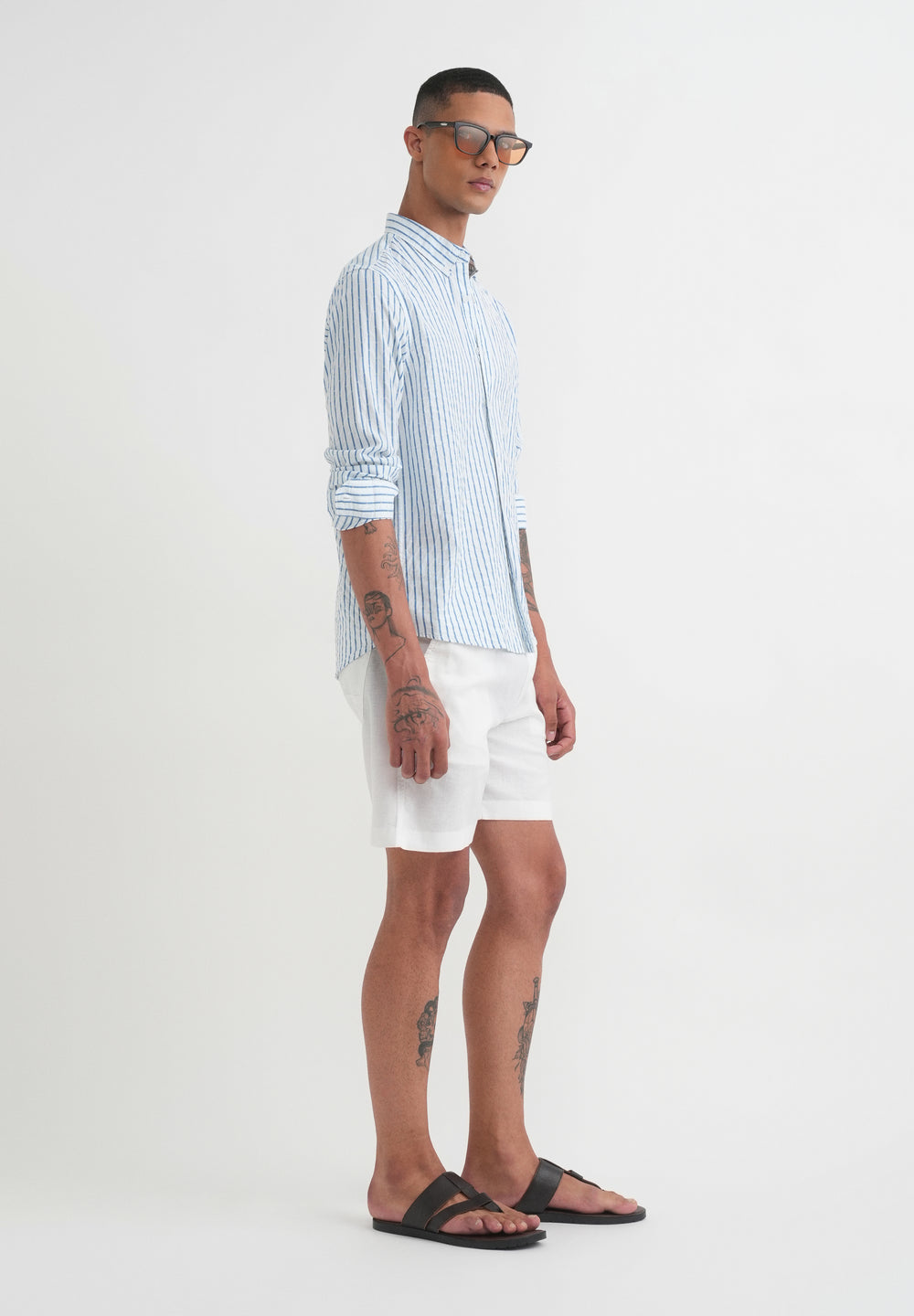 Blue Cotton Stripe Shirt