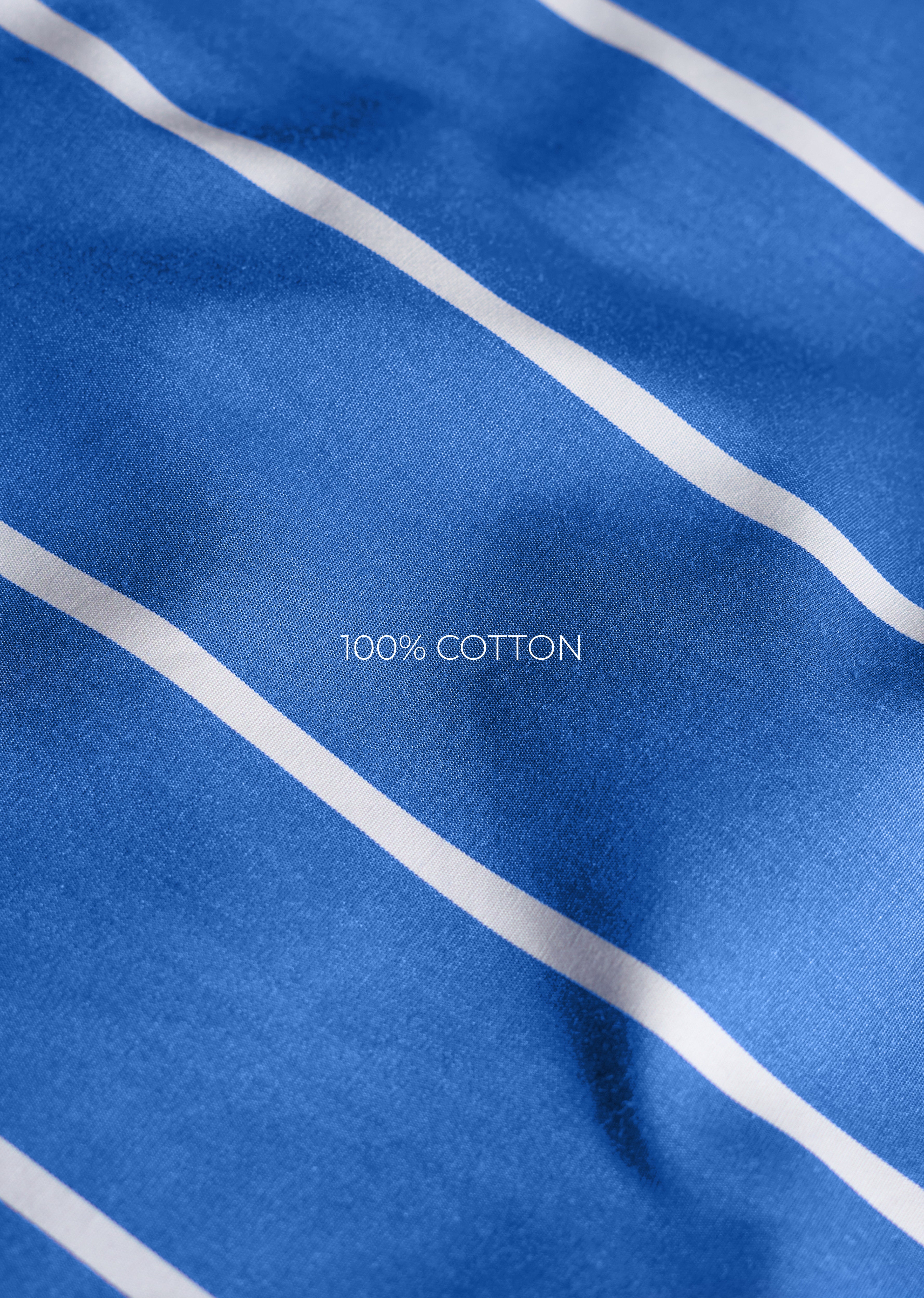 Blue Cotton Striped Boxy Shirt