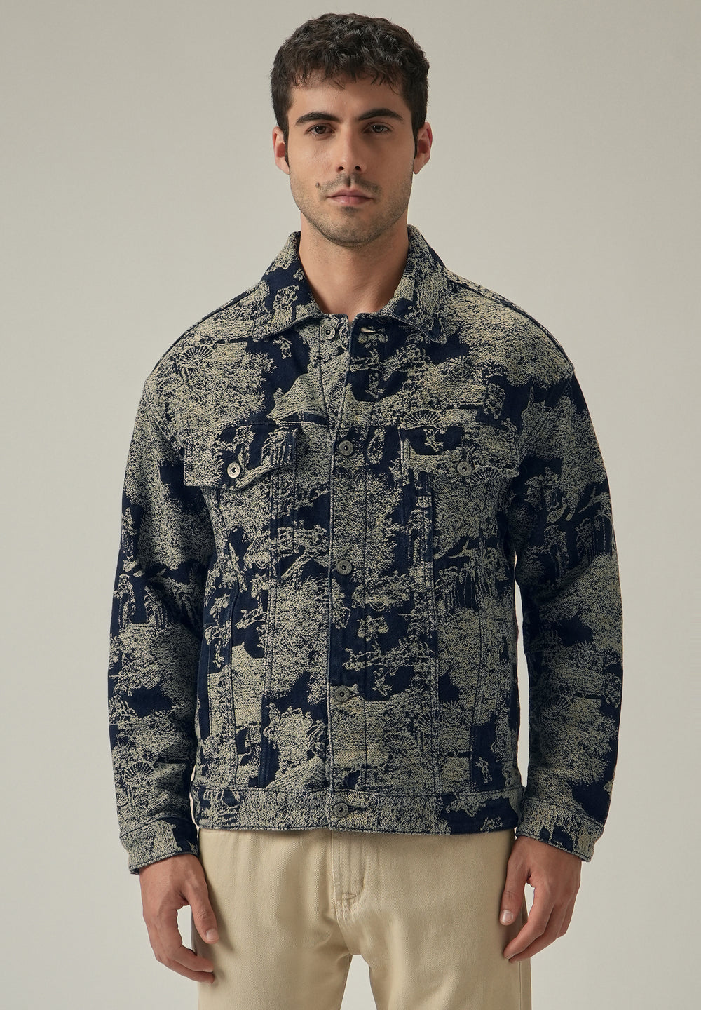 Blue Denim Jacquard Jacket