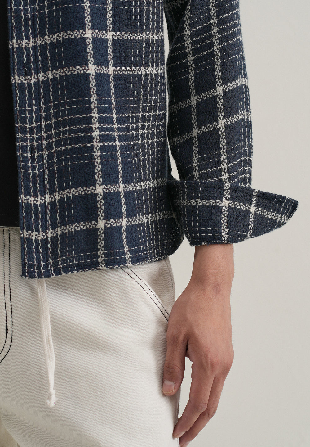 Blue Dobby Check Shirt