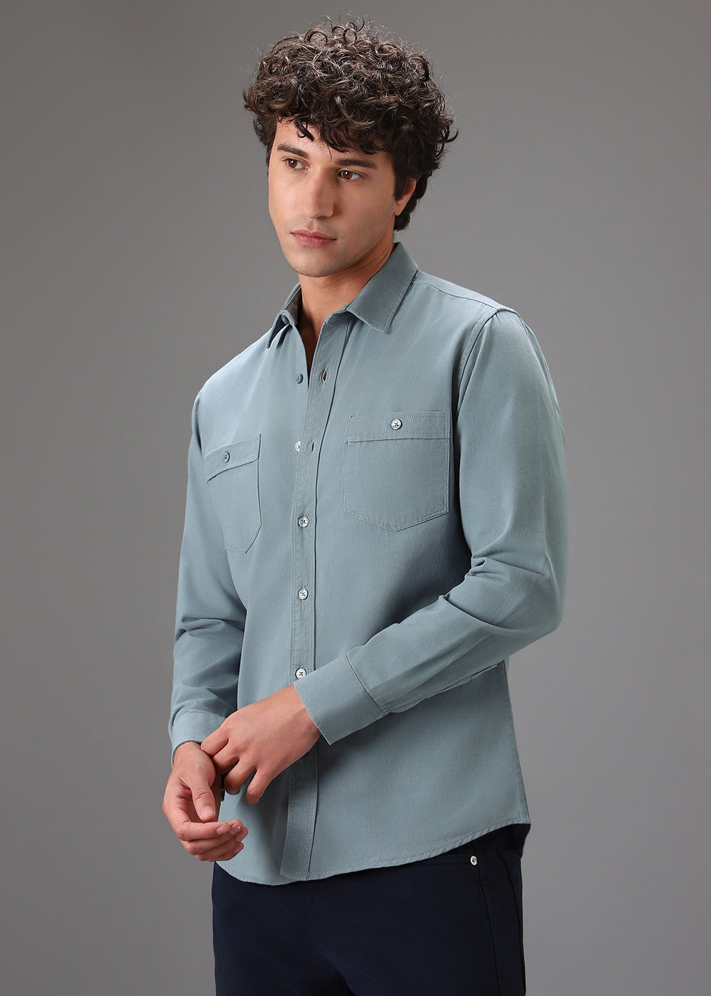 Blue Double Pocket Shirt