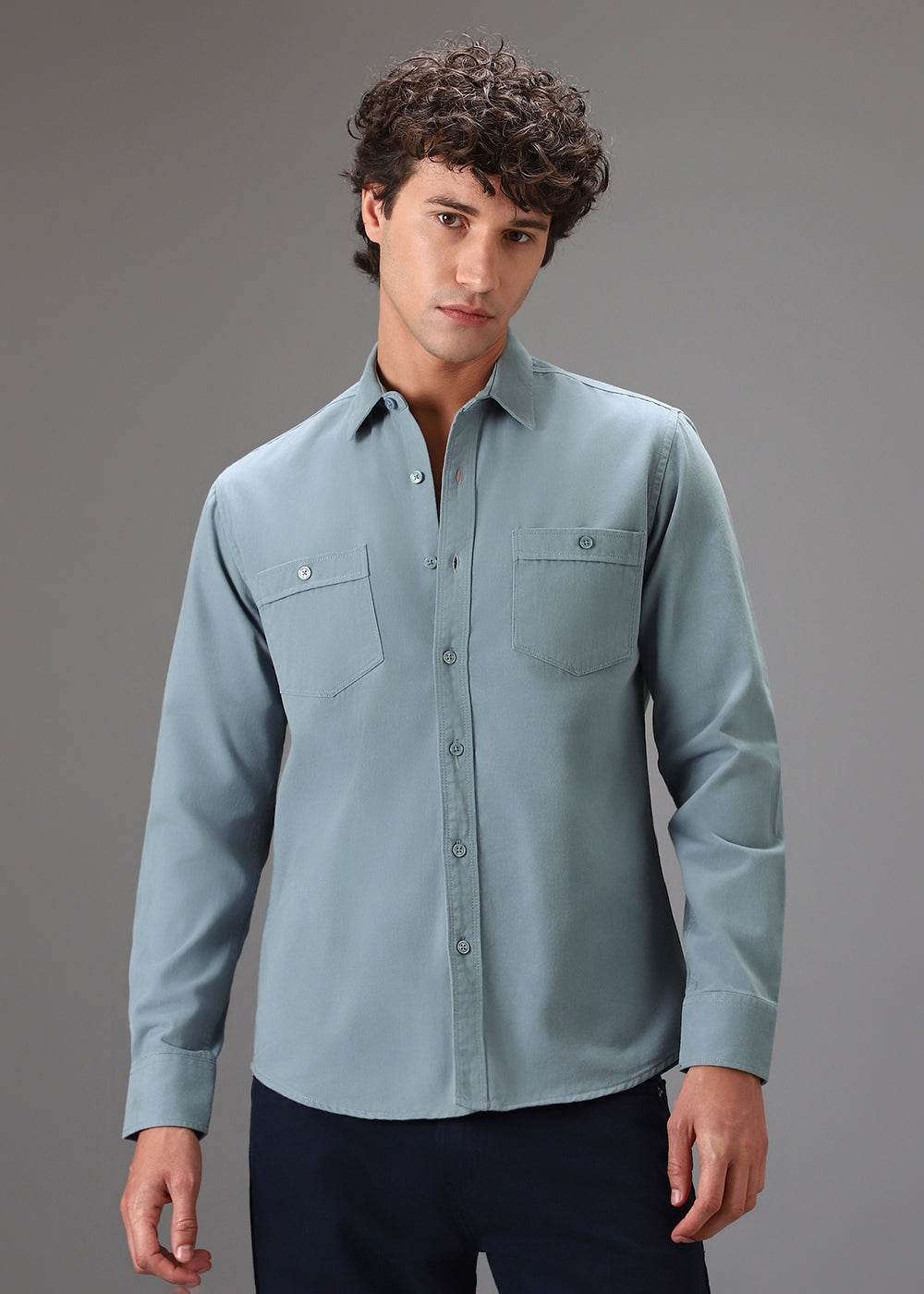 Blue Double Pocket Shirt