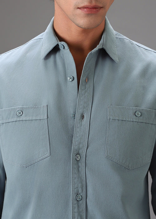 Blue Double Pocket Shirt