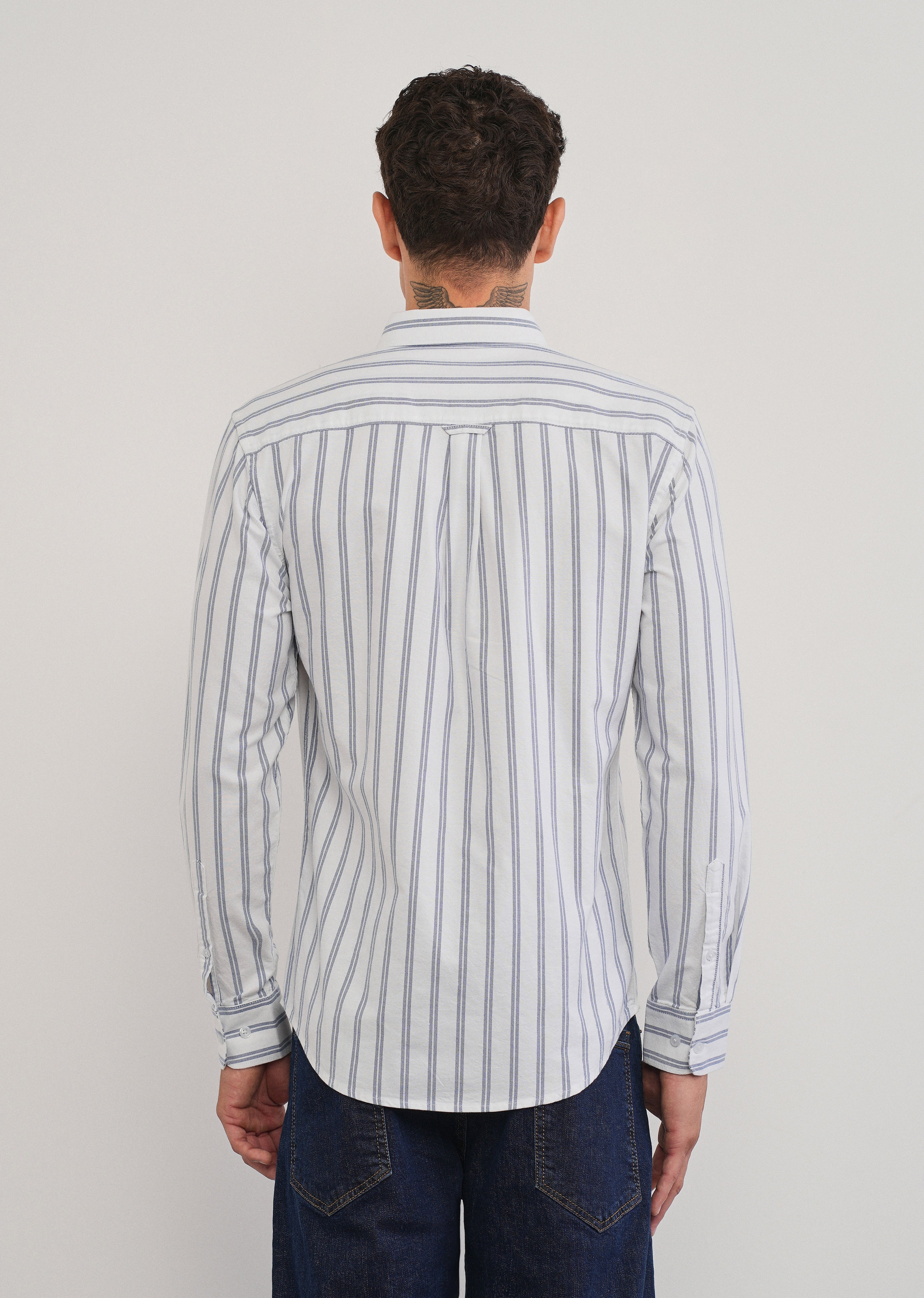 Blue Double Stripe Cotton Shirt