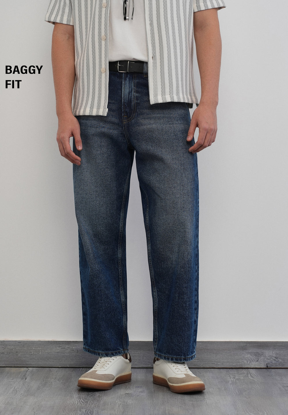 Blue Drift Wash Baggy Fit Jeans
