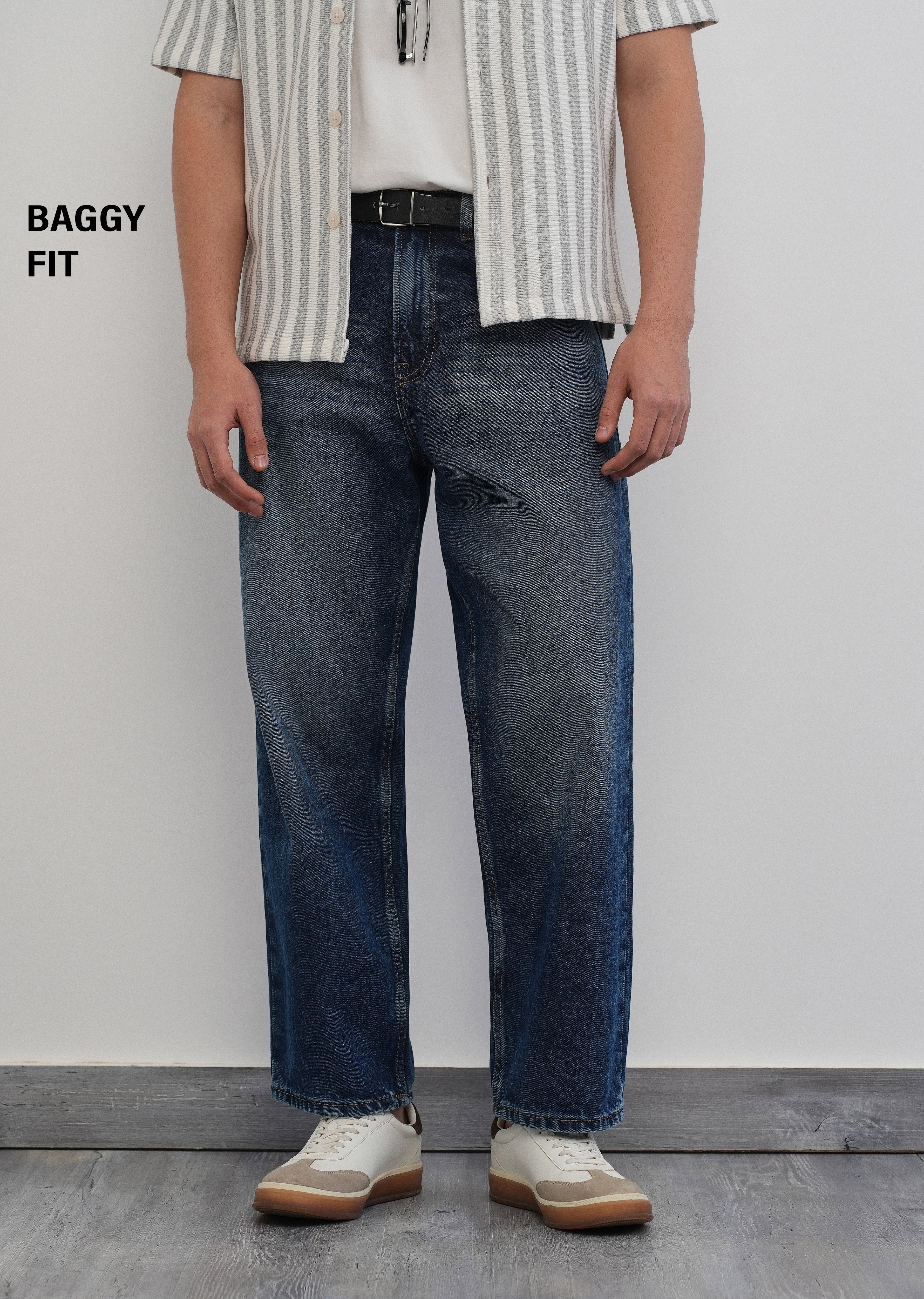 Blue Drift Wash Baggy Fit Jeans