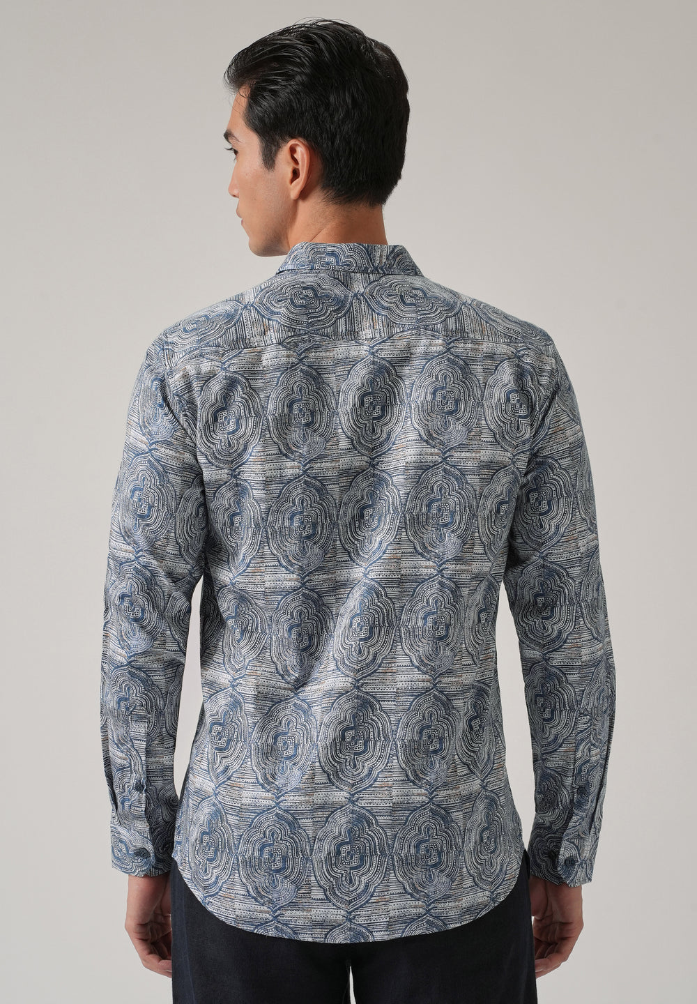 Blue Ethnic Print Shirt