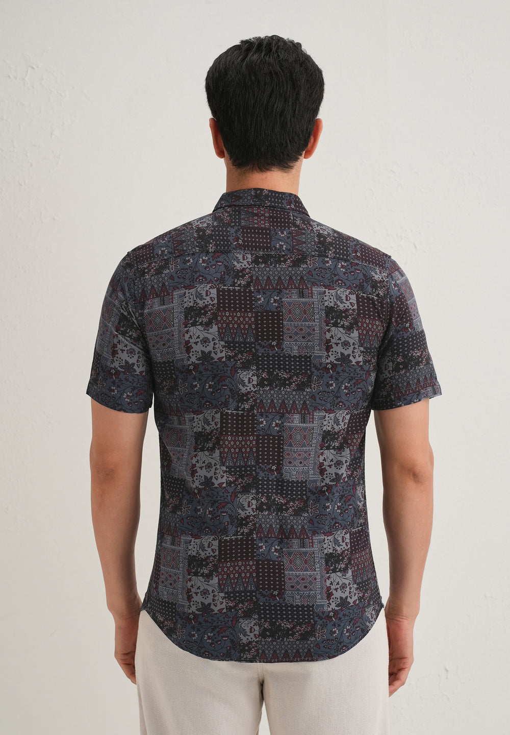 Blue Geometric Print Shirt