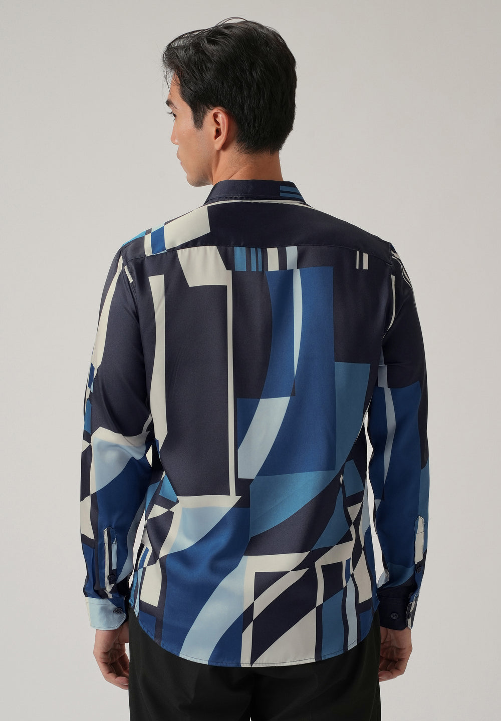 Blue Geo Print Shirt