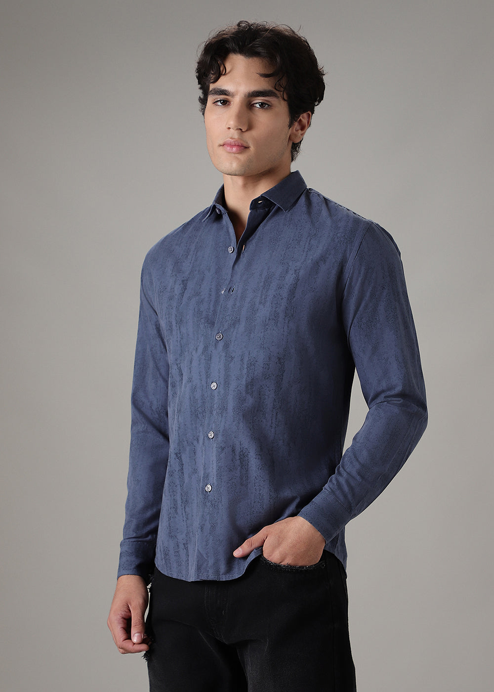 Blue Gradient Printed Shirt