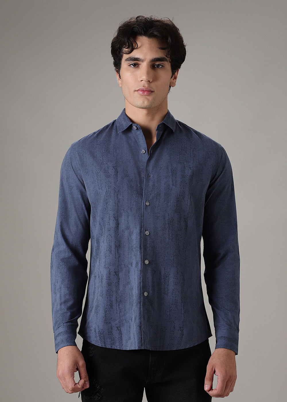 Blue Gradient Printed Shirt