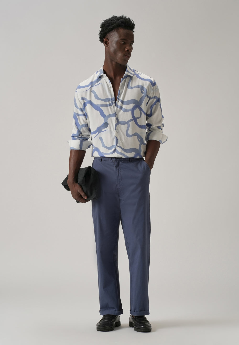 Blue Graffiti Printed Shirt