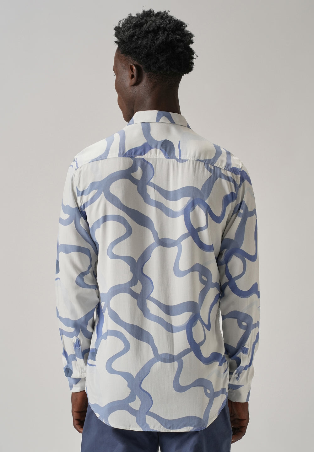 Blue Graffiti Printed Shirt