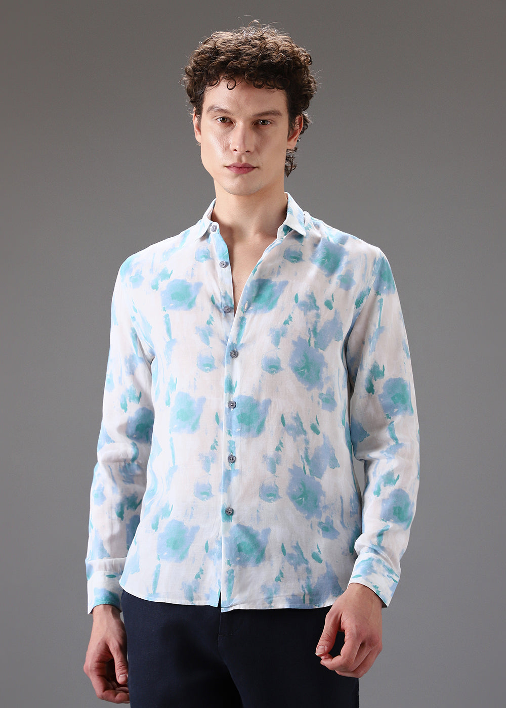 Blue Green Printed Shirt