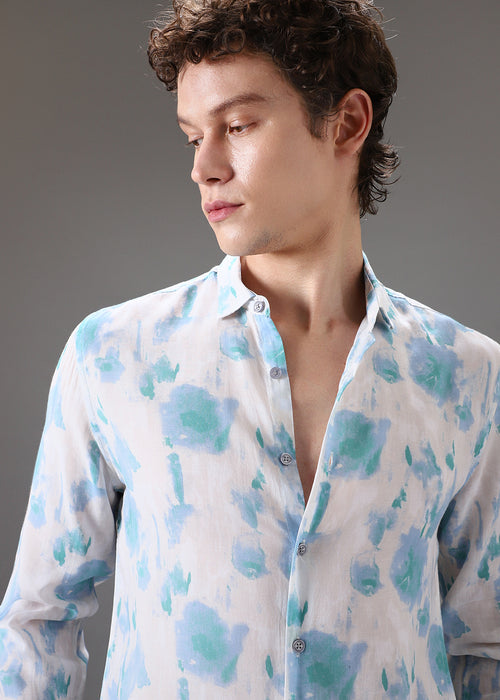 Blue Green Printed Shirt