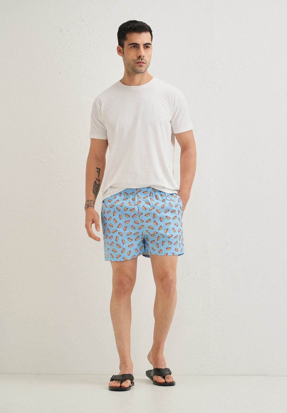 Blue Hotdog Printed Boxer