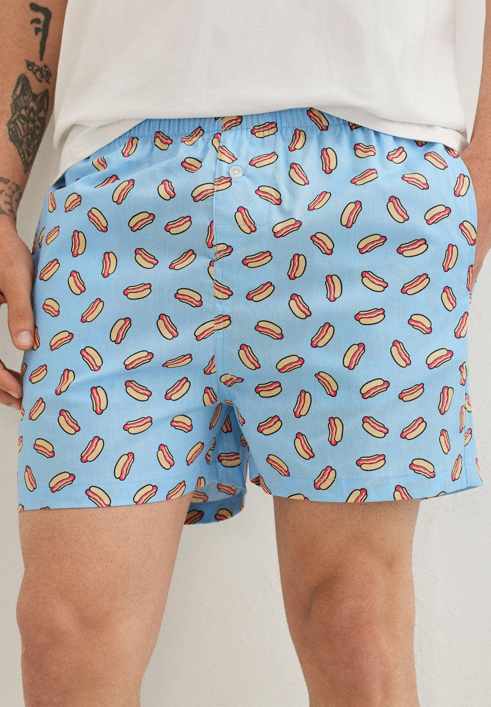 Blue Hotdog Printed Boxer