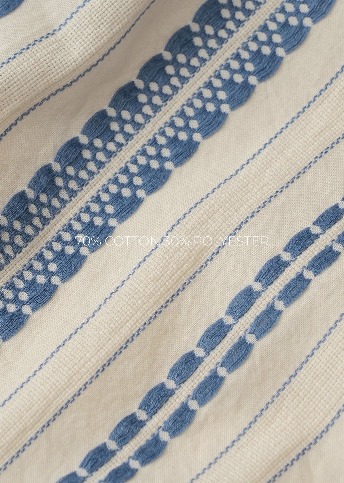 Dark Blue Jacquard Stripe Cotton Shirt