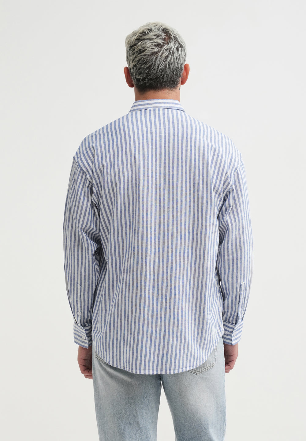 Blue Layered Look Stripe Shirt