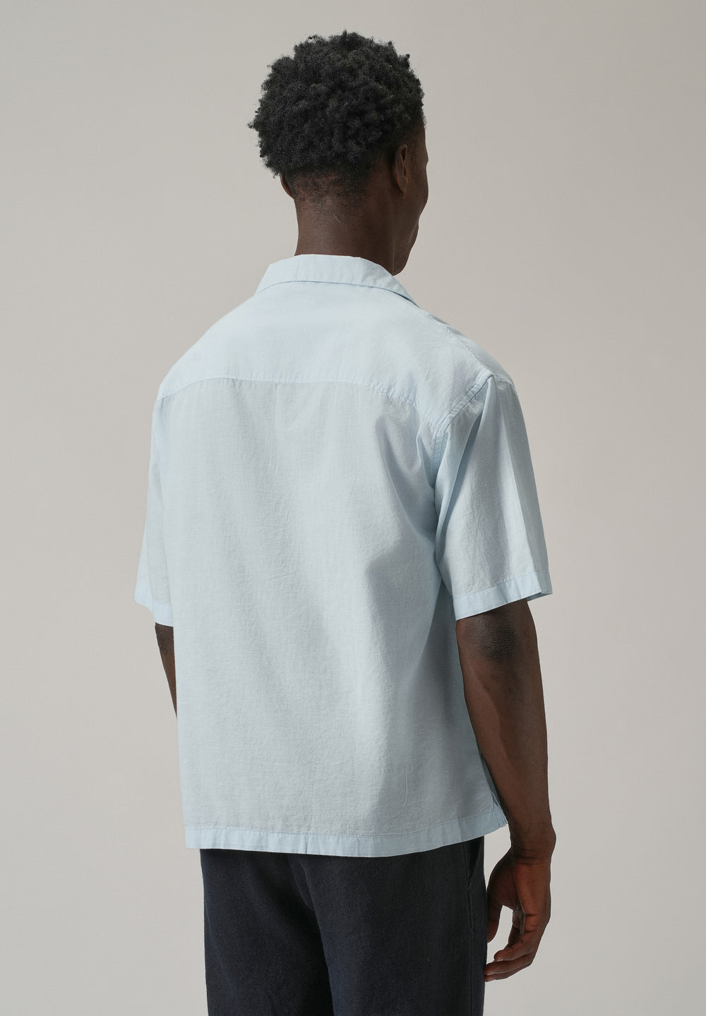 Blue Cotton Linen Shirt