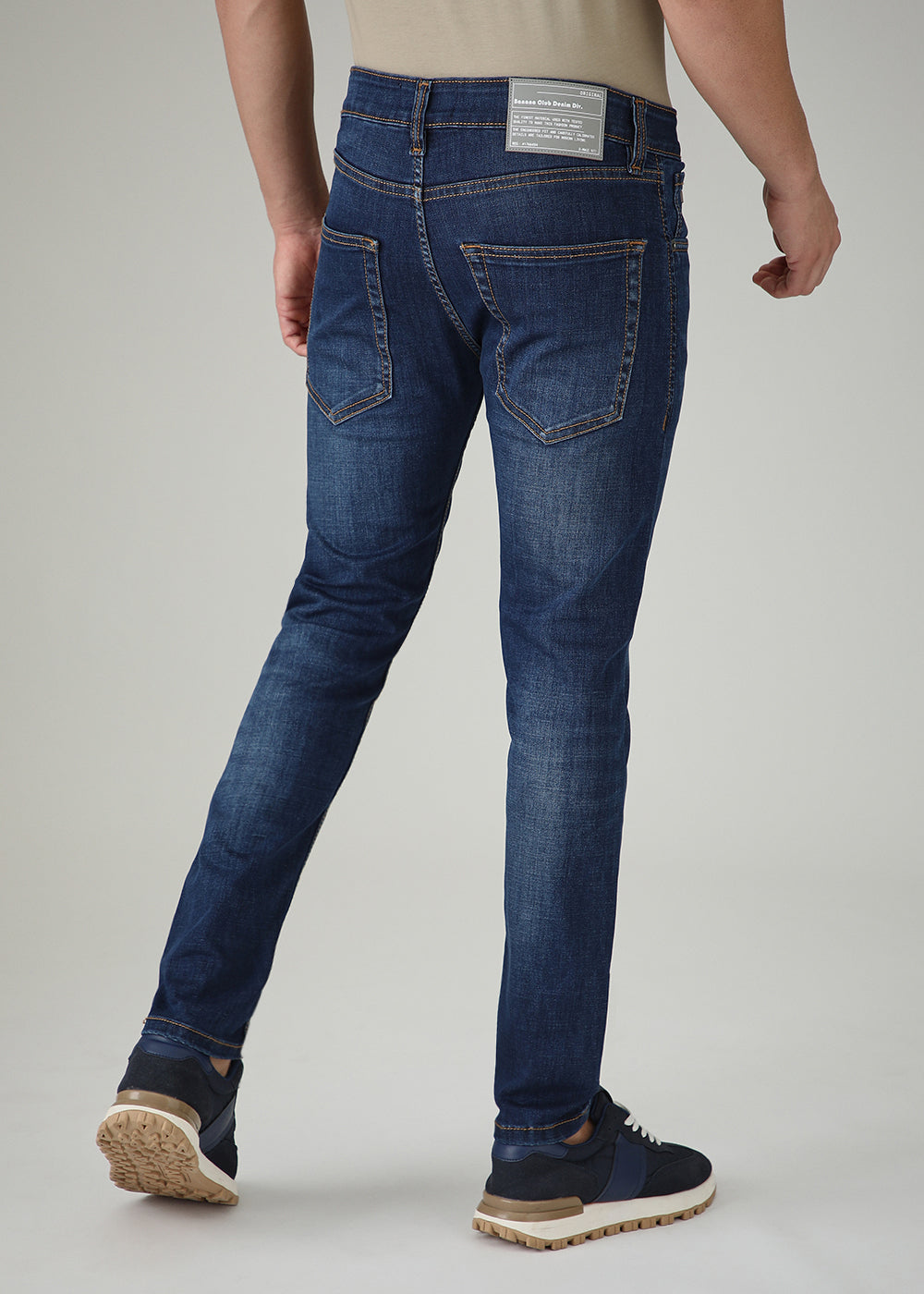 Dark Blue Low Fade Slim Fit Jeans