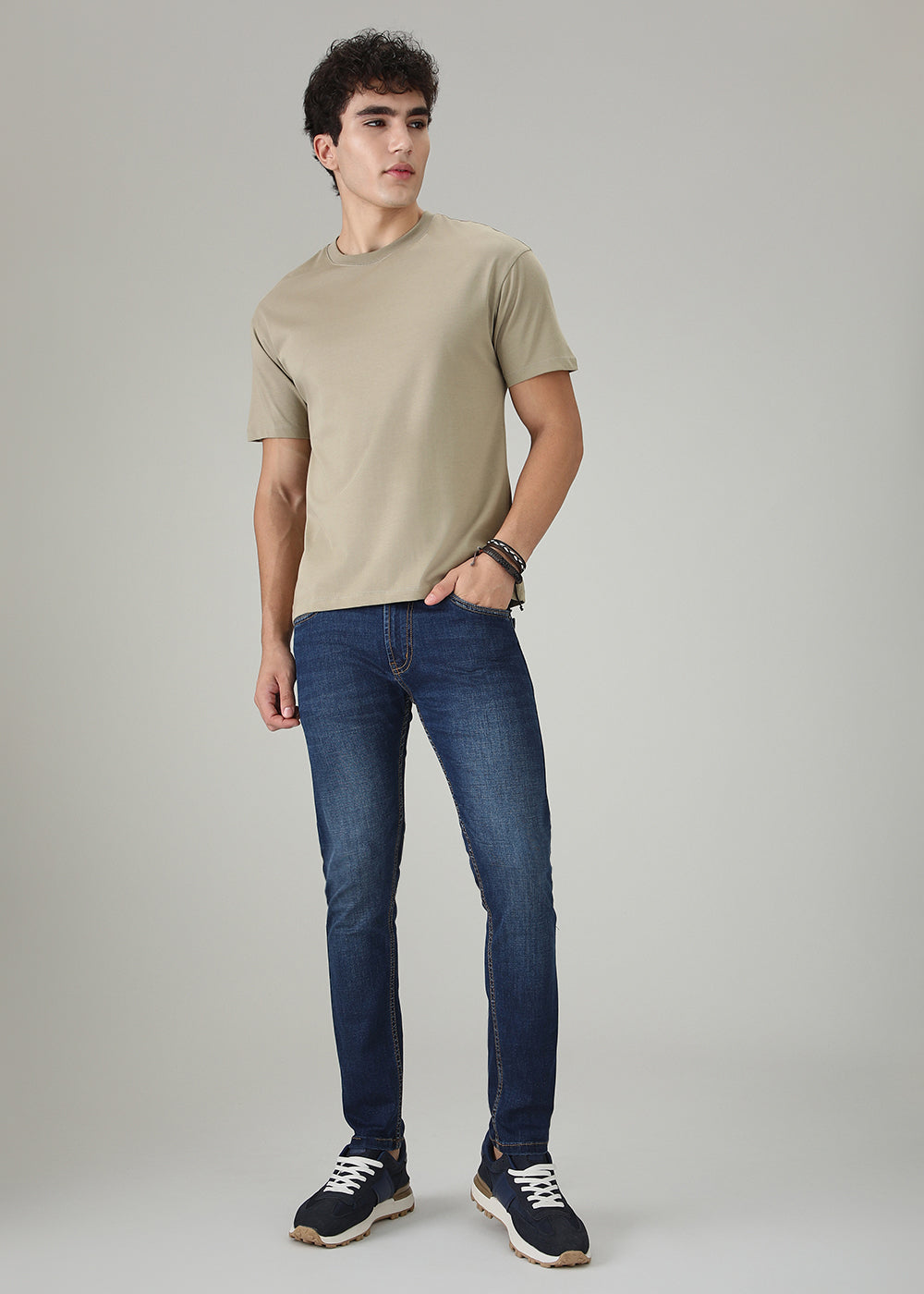 Dark Blue Low Fade Slim Fit Jeans