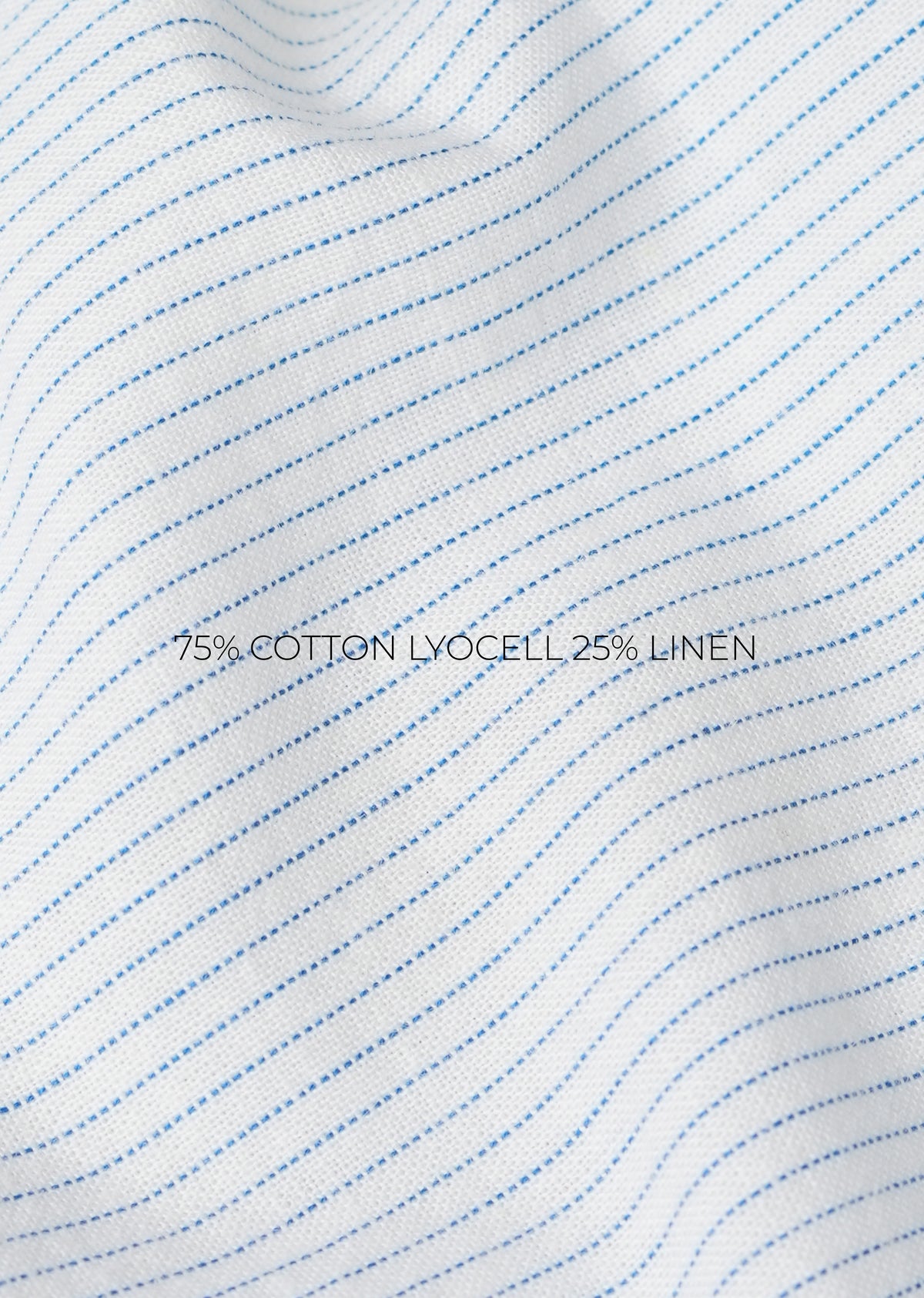 Blue Lyocell Linen Pinstripe Shirt