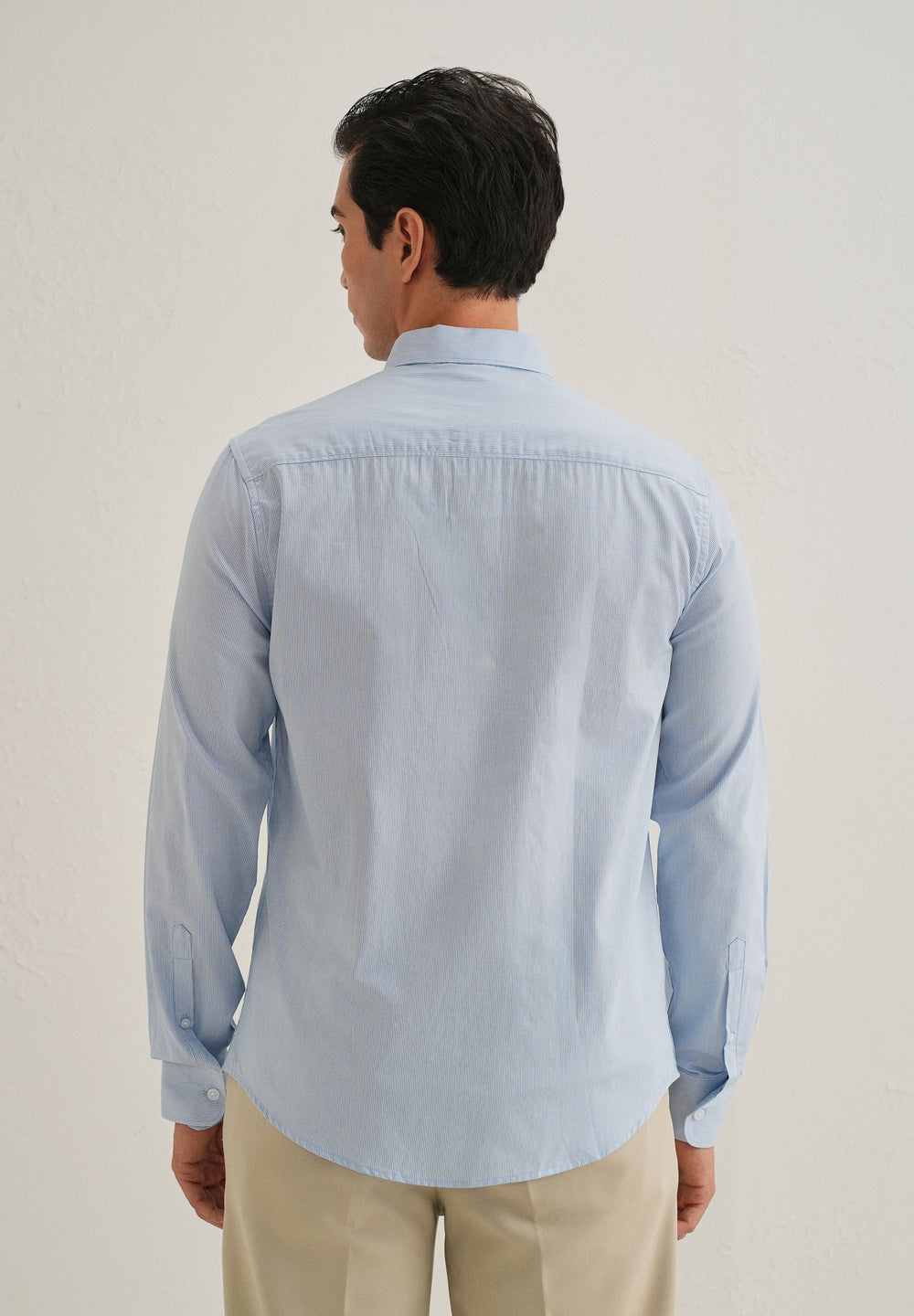 Blue Pin Striped Dobby Cotton Shirt