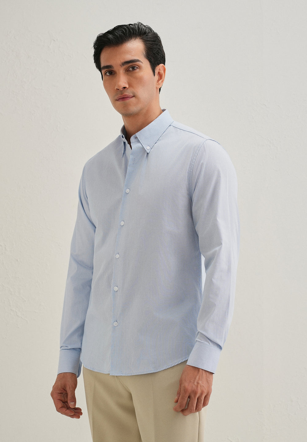 Blue Pin Striped Dobby Cotton Shirt