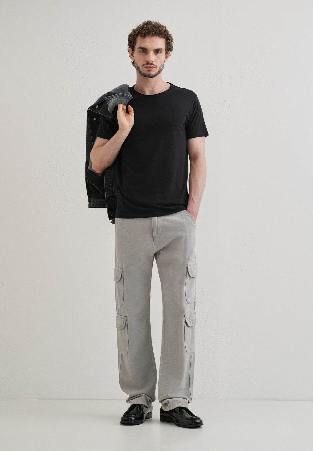 Blue Plain Crew neck T-shirt