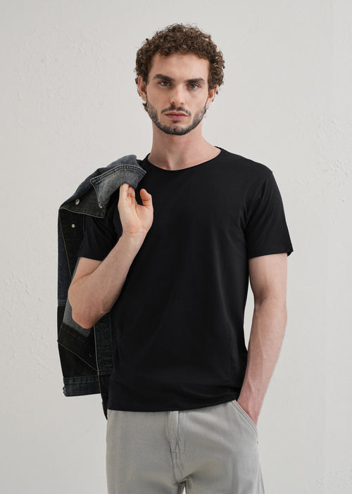 Blue Plain Crew neck T-shirt