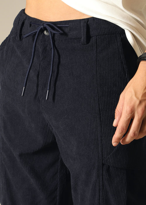 Blue Pocket Cargo Corduroy Pant