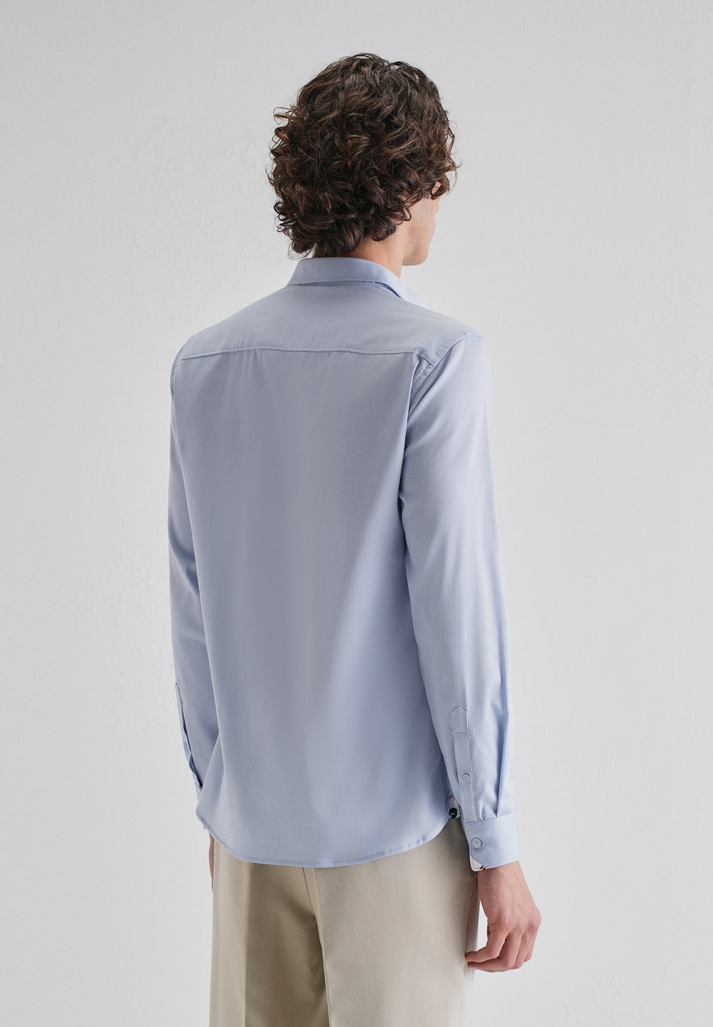Blue Printed Cuff Shirt