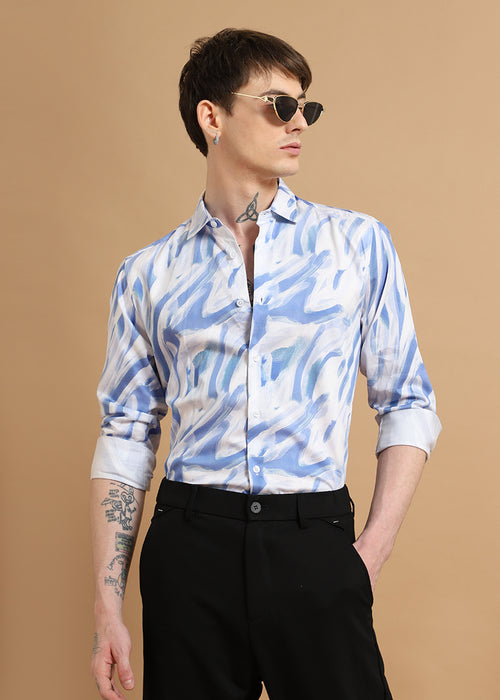 Blue Marble Printed shirt