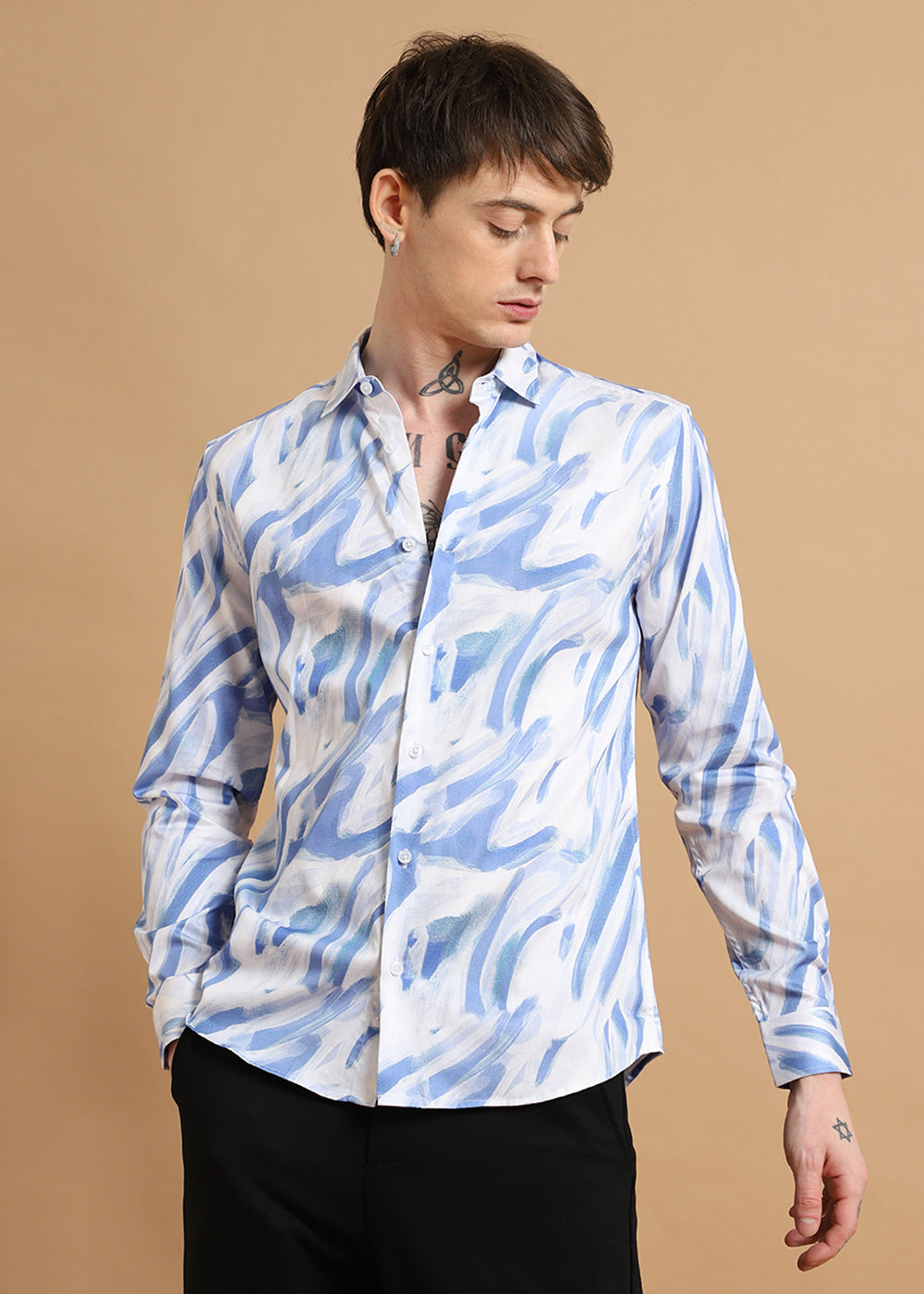 Blue Marble Printed shirt