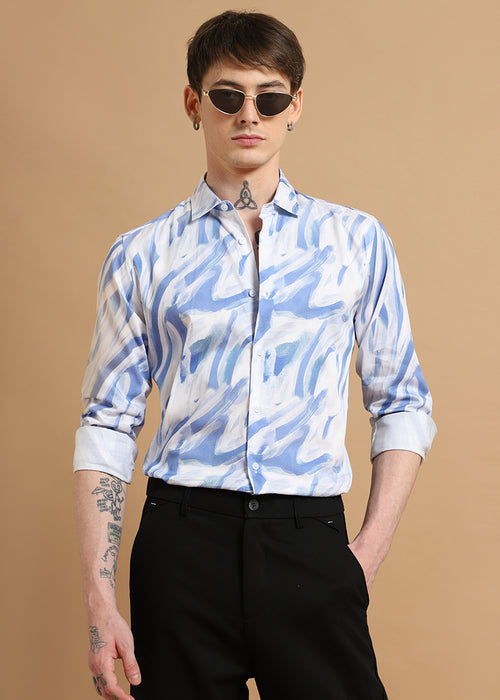 Blue Marble Printed shirt