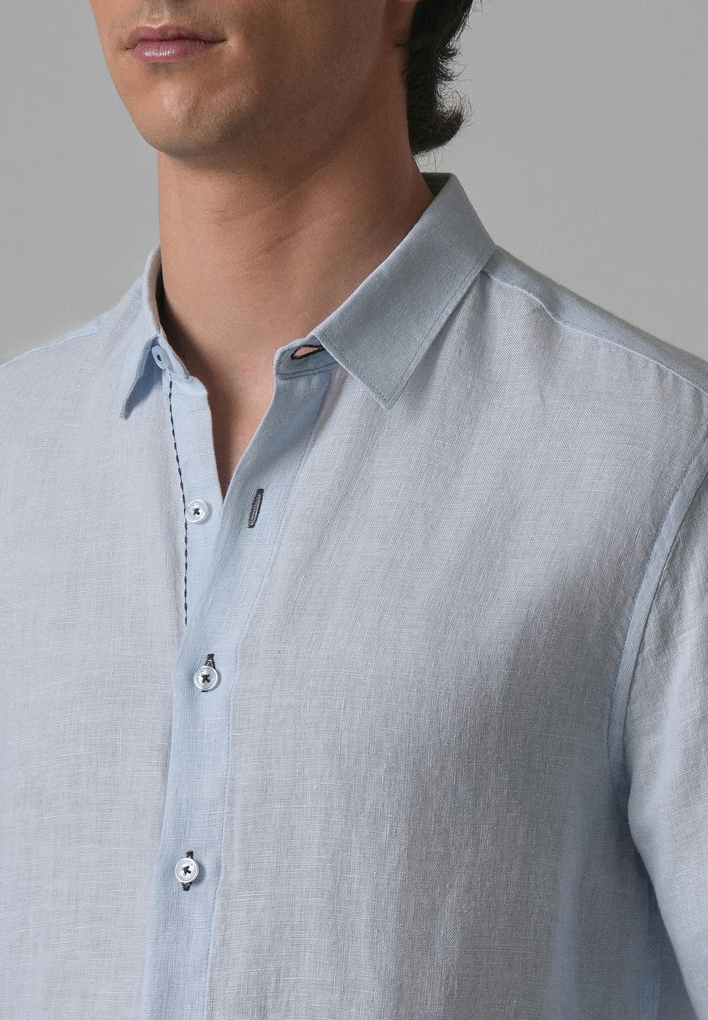 Blue Pure Linen Shirt