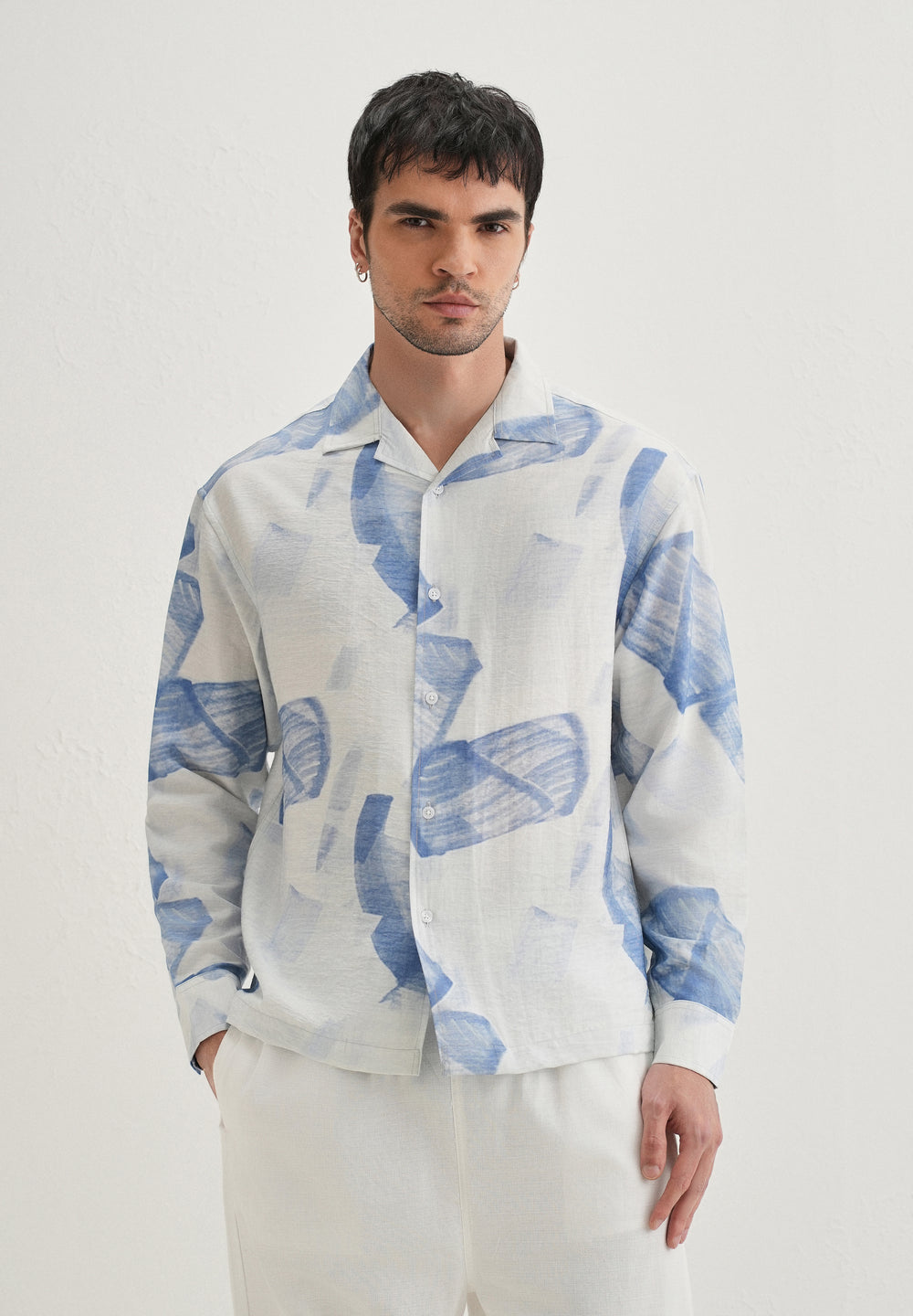 Blue Riviera Wash Printed Shirt