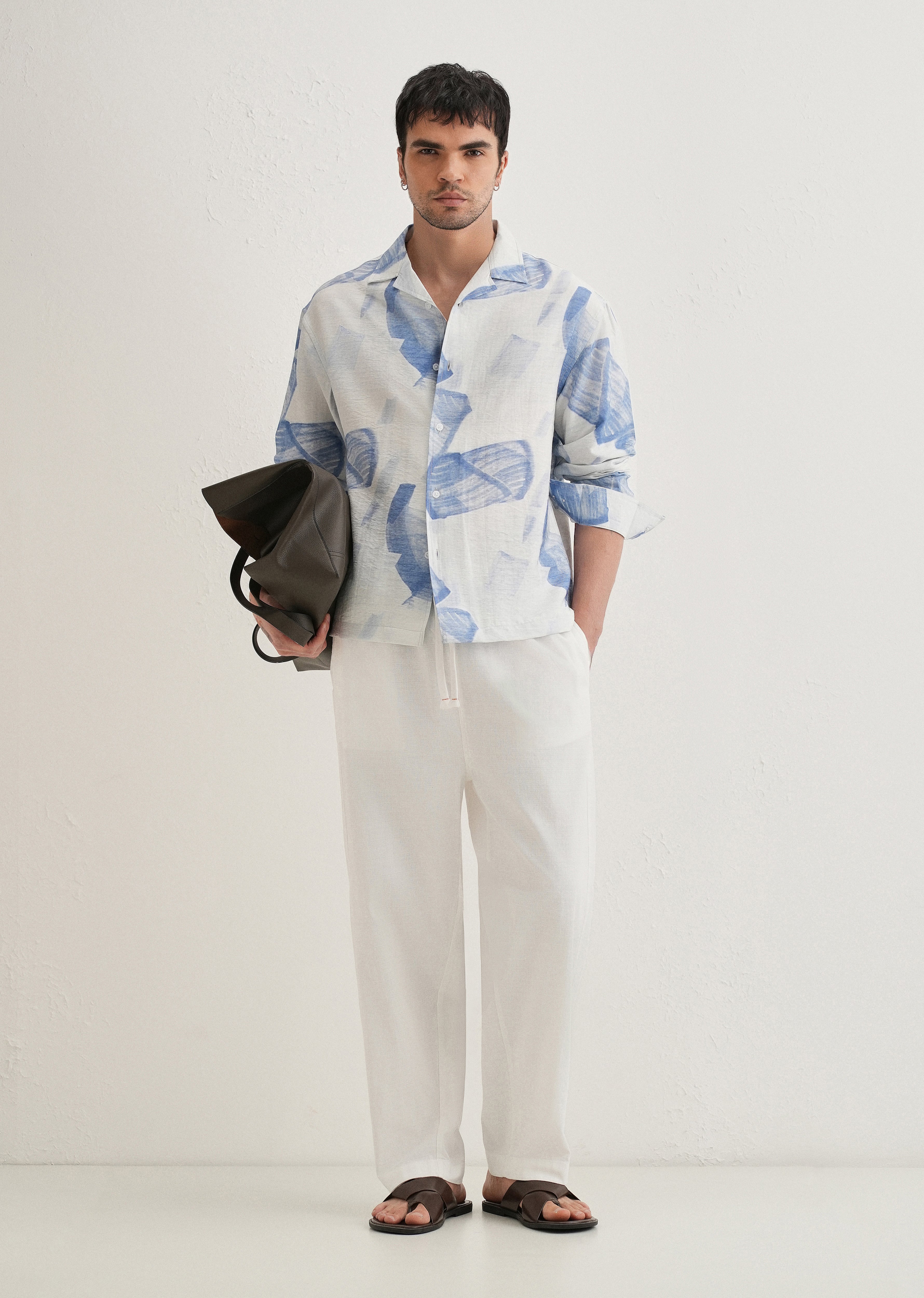 Blue Riviera Wash Printed Shirt