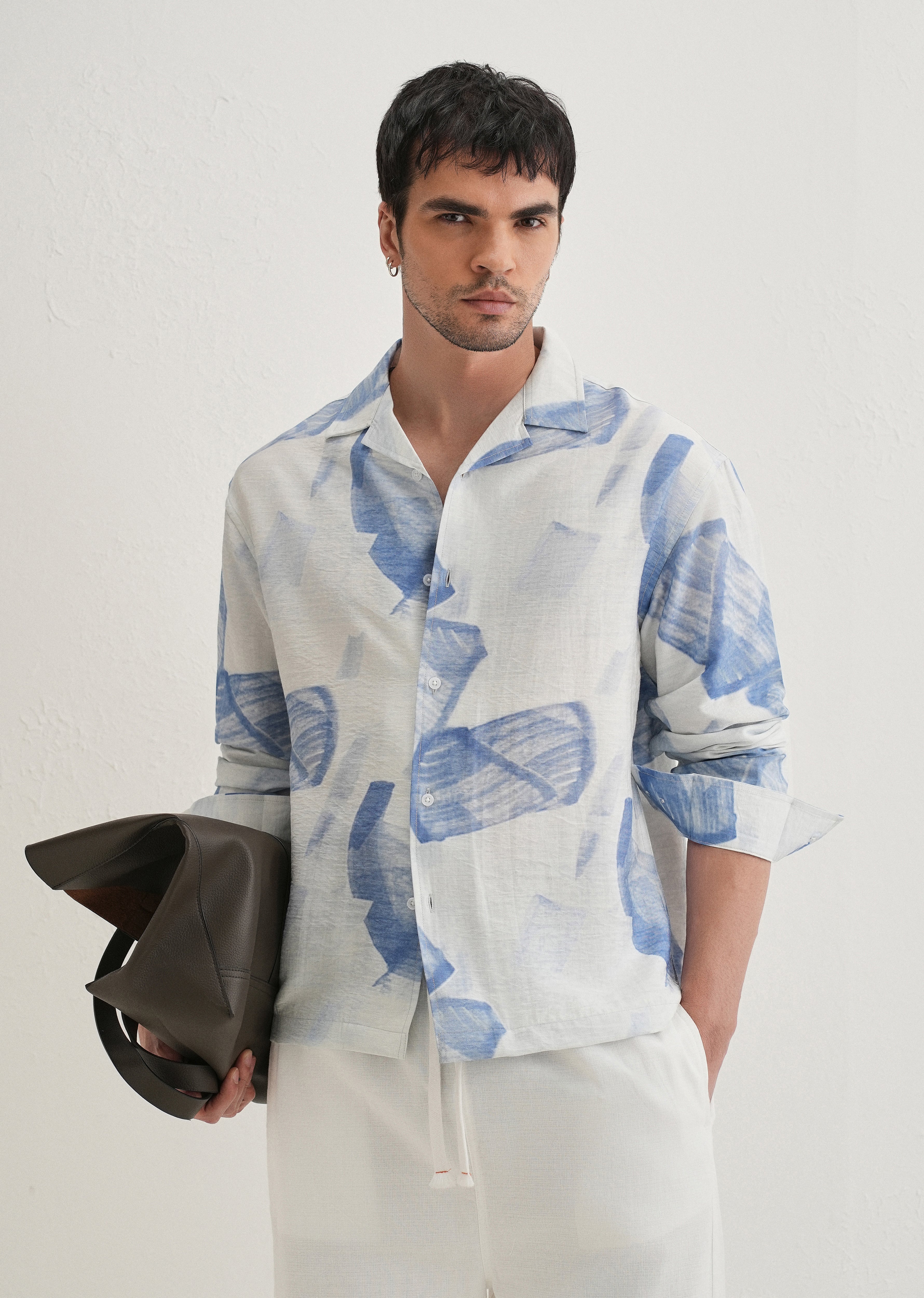 Blue Riviera Wash Printed Shirt