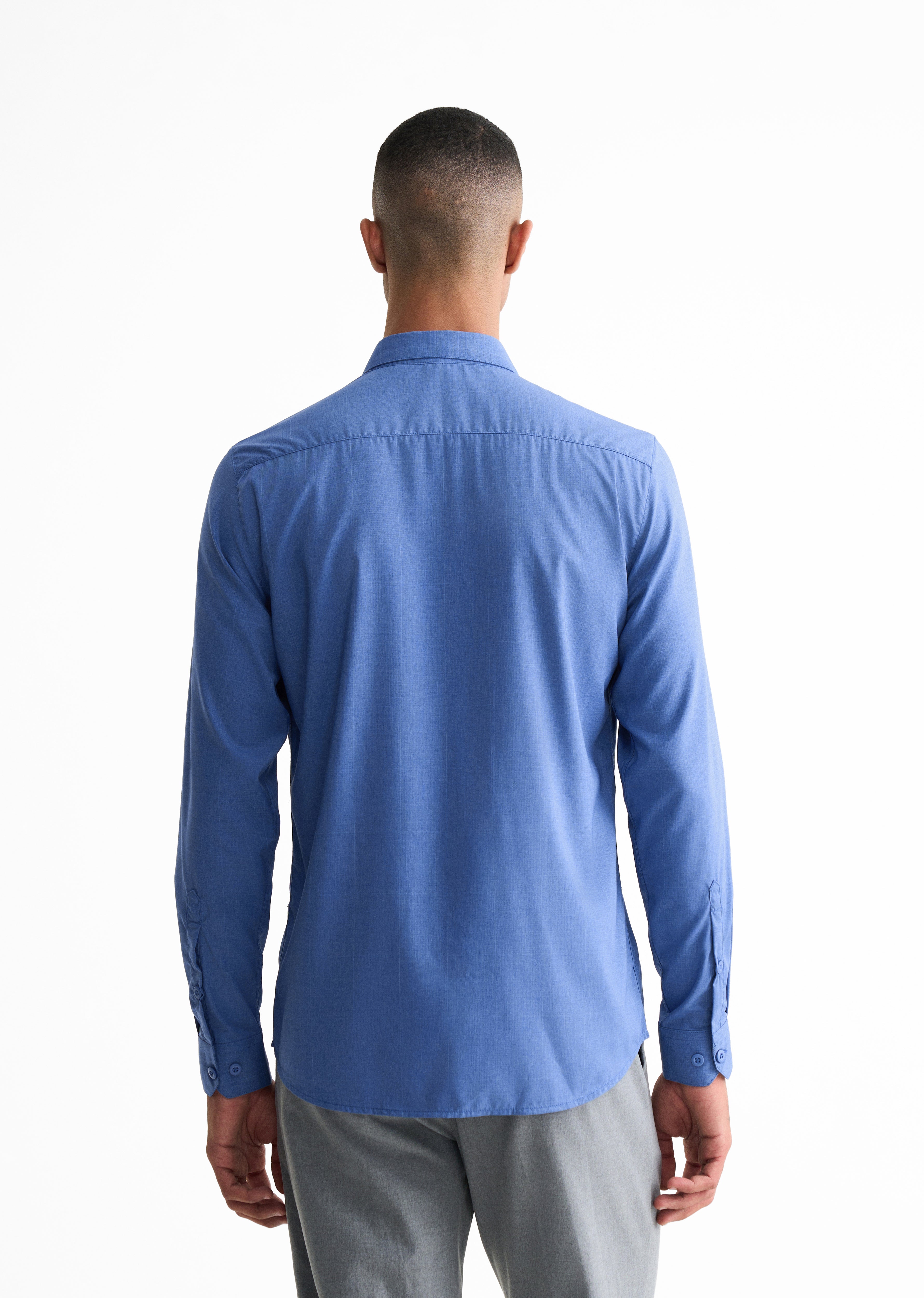 Blue Self Check Shirt